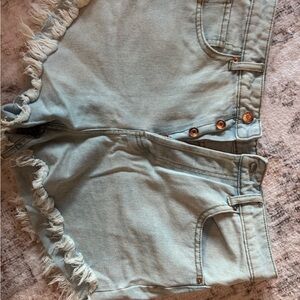 Wild Fable High Waist Frayed Denim Shorts